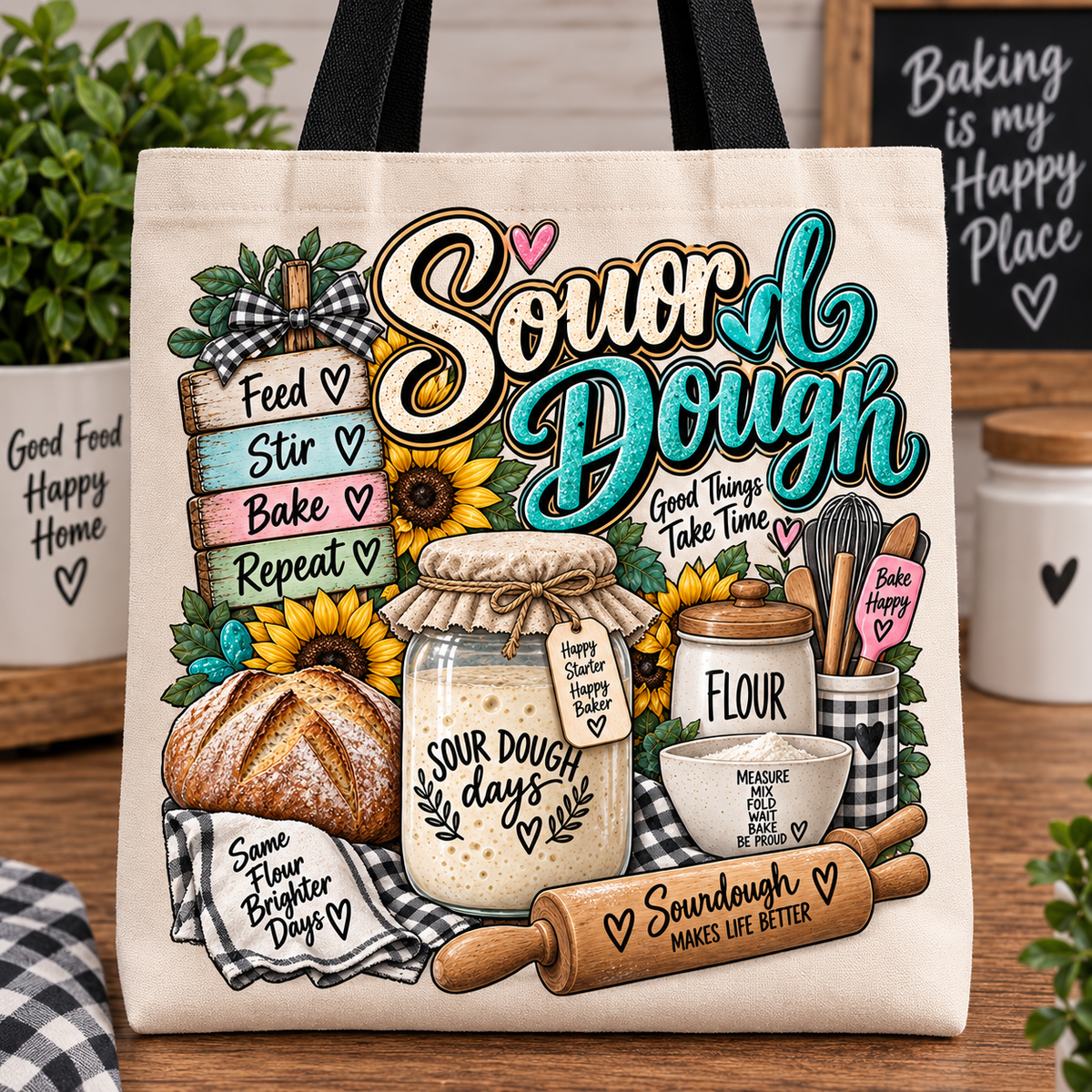 Sourdough Days Canvas Tote Bag