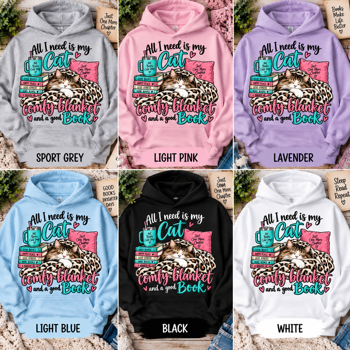 All I Need Is My Cat Teal & Pink