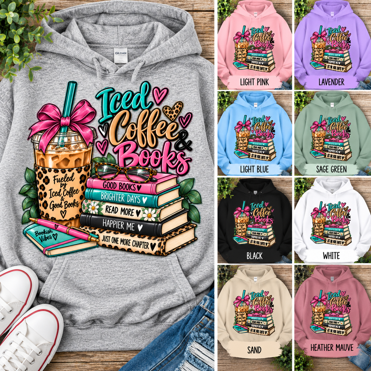 Iced Coffee & Books Hoodie