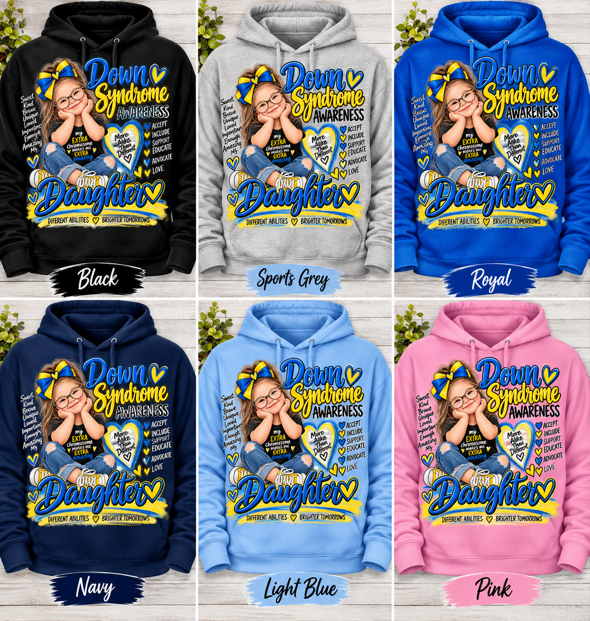 💙💛 DOWN SYNDROME AWARENESS — DAUGHTER 💛💙 Hoodie