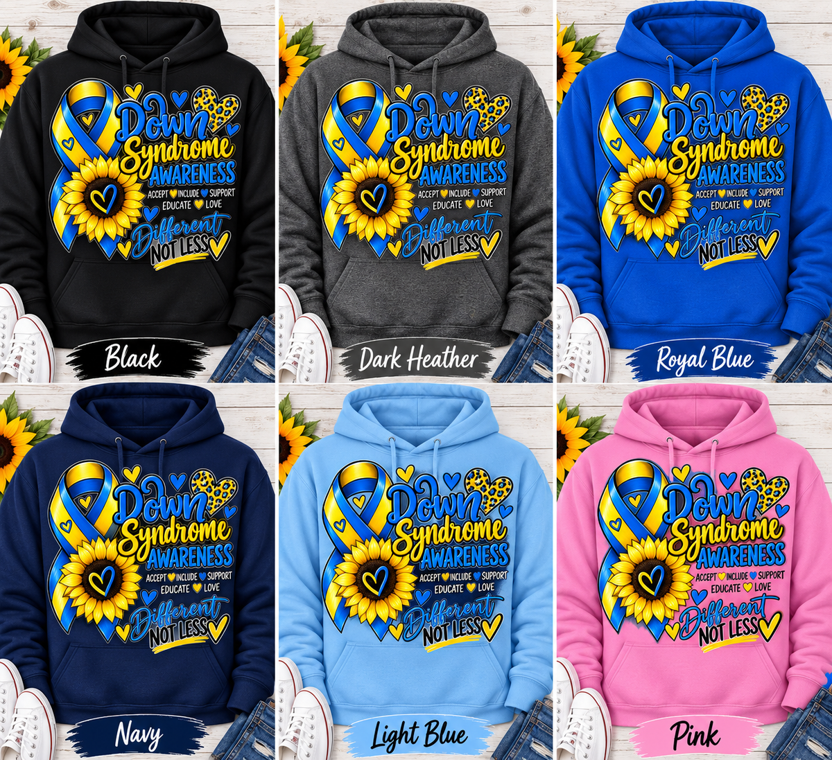 💙💛DIFFERENT, NOT LESS Hoodie 💛💙