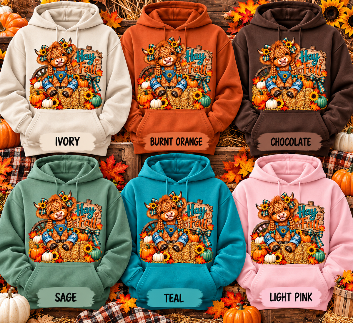 Highland Cow Fall Hoodie