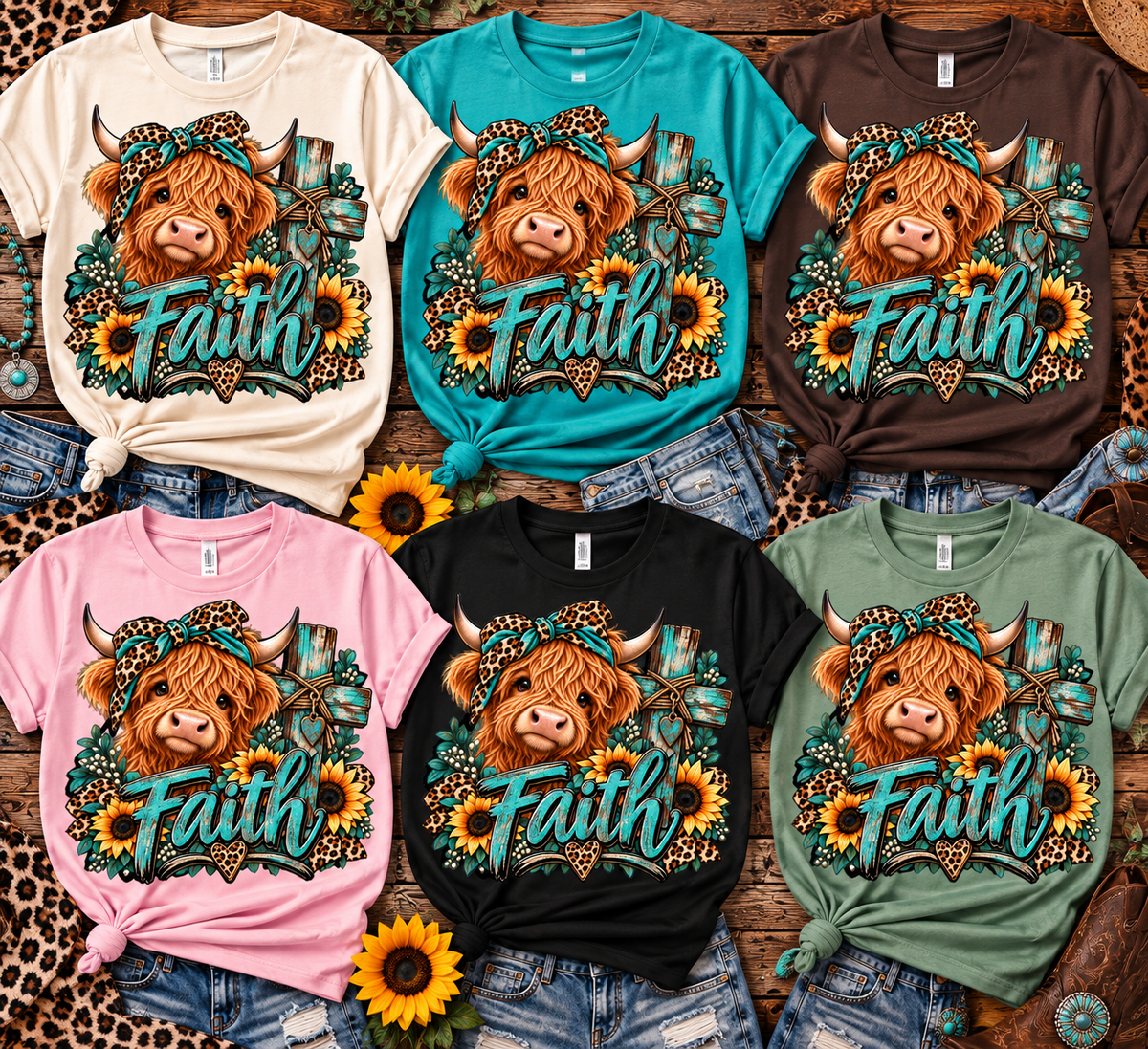 Faith Highland Cow T-Shirt