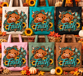 Faith Highland Cow Tote Bag