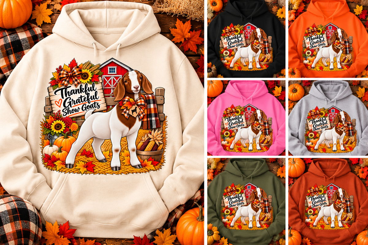 Thankful Grateful Show Goats Hoodie