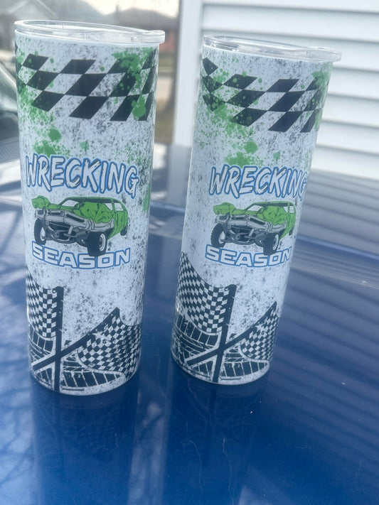 Green Wrecking Season Tumbler