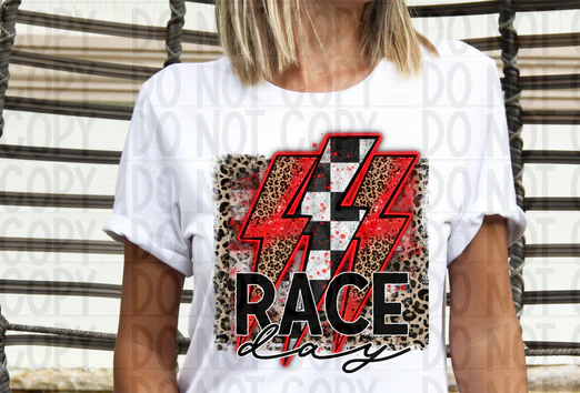 Leopard Red Bolt Race Day T Shirt