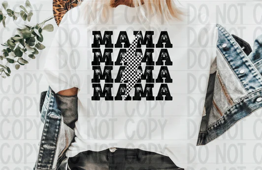 Mama Checkered Bolt T Shirt