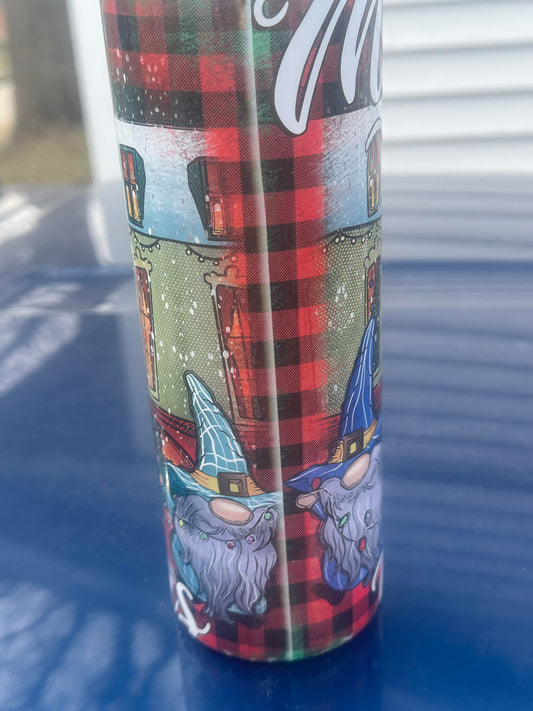 Merry Christmas Gnome Tumbler