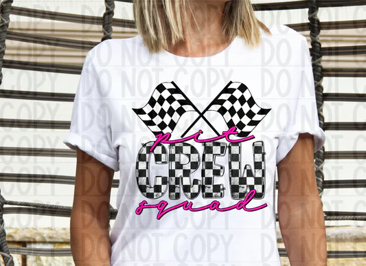 Pit Crew Squad Pink T Shirt