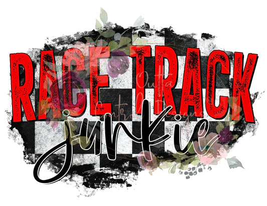 Red Race Track Junkie T Shirt