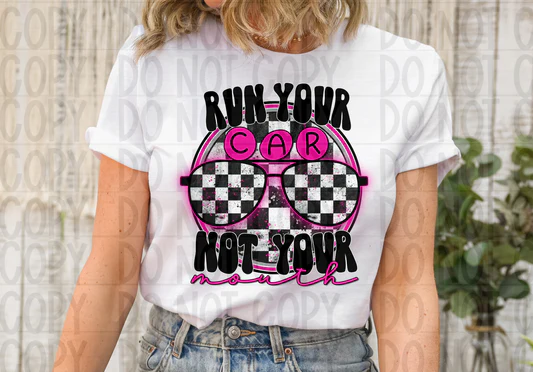 Run Your Car Pink T Shirt