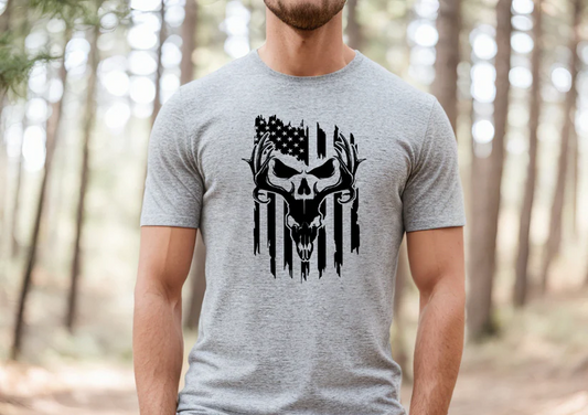 Skull American Flag T shirt