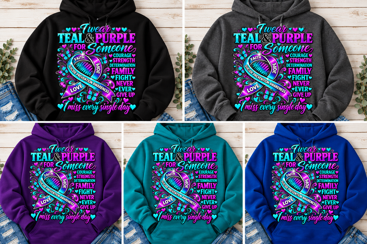 Teal & Purple for Someone 💜 Hoodie